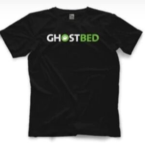 Ghostbed Black Logo Cotton T-Shirt Large - New Without Tags